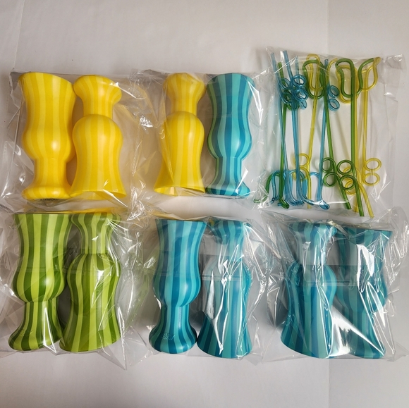 Plastic Stripe Hurricane Cup with Krazy Straw 20 Pcs - Picture 16 of 16